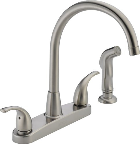 Peerless Tunbridge 2-Handle Kitchen Sink Faucet with Side Sprayer, Stainless P299578LF-SS