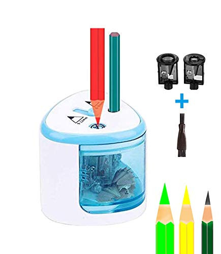 Battery Operated Sharpener and Double Hole Electric Pencil Sharpener for School,Classroom,Home,Office,Battery Operated Pencil Sharpener for Kids, Teachers,Artists(#blue)