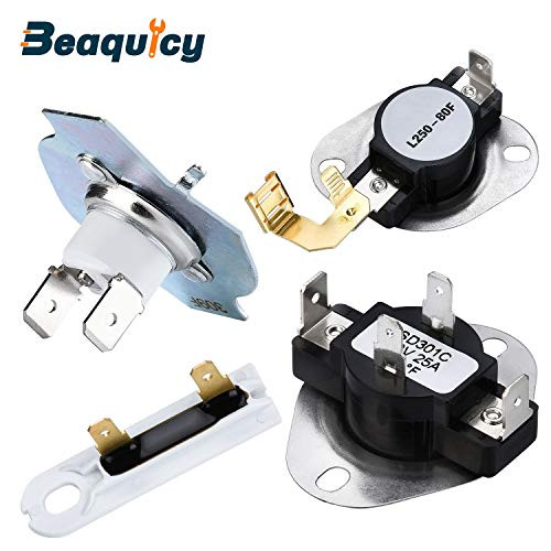 Beaquicy 3977393 Dryer Thermal Fuse with 3392519 Thermal Fuse with 3977767 Dryer High Limit Thermostat with 3387134 Dryer Cycling Thermostat - Replacement for Whirlpool Kenmore Dryer