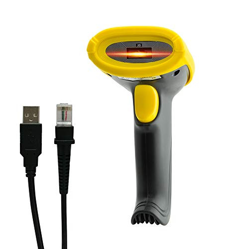 Sachelio 2D Wired Barcode Scanner,Handheld USB 1D 2D Datamatrix Barcode Reader for Retails Store Supermarket Warehouse
