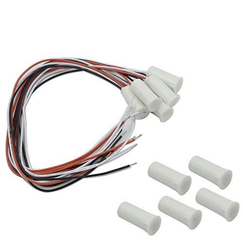 BNYZWOT RC-35 NC & NO Wired Magnetic Door Window Contact Sensor Switch Contact Sensor Alarm Magnetic Reed Switch White - (5 Sets)