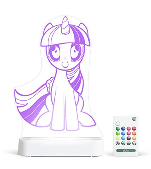 Aloka My Little Pony Twilight Sparkle Multi-Color LED StarLight, with Remote Control, 8 inch, Color Changing