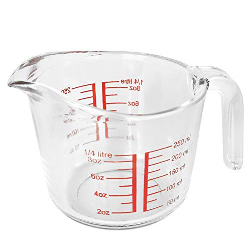 Glass Measuring Cup for Cooking and Baking, Multipurpose Mixing Cups (250ml)