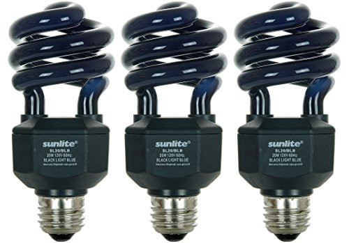 Sunlite SL20/BLB/3PK 20W Spiral Energy Saving CFL Light Bulb Medium Base (3 Pack), Blacklight Blue Sunlite SL20/BLB/3PK 20W Spiral Energy Saving CFL Light Bulb Medium Base (3 Pack), Blacklight Blue