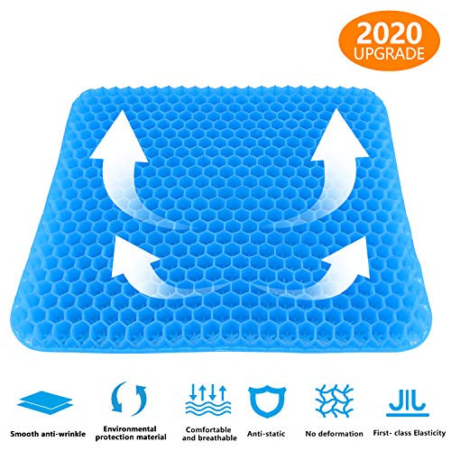 Cyanbamboo Gel Seat Cushion,Egg Sitter Cushion Comfortable and Breathable Honeycomb Design with Non-Slip Cover for Office Chairs Home Car Wheelchair Relieves Sciatica & Back Pain Relief