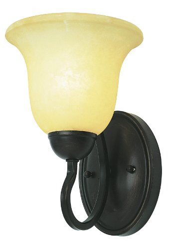Trans Globe Lighting 8160 ROB Indoor  Glasswood 7" Wall Sconce, Rubbed Oil Bronze