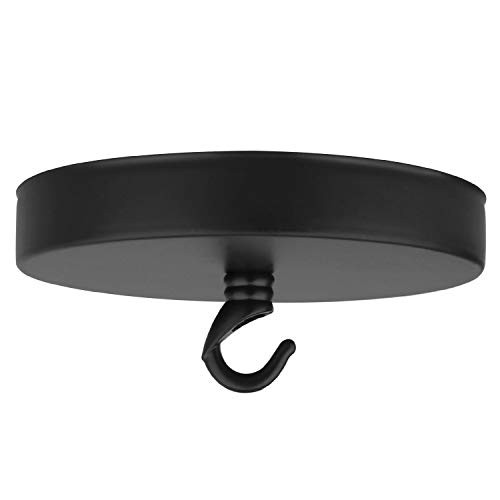 Canopy Light Kit, Ceiling Canopy Kit, 5 Inch Ceiling Canopy Pendant Light Kit with Hook, Black Chandelier Canopy Kit for Pendant Light Mounting, 20lb Rated Ceiling Base Plate Canopy Kit (Black-1Pcs)