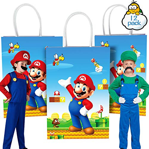 Mario Party Gift Bags Party Supplies Decorations  Super Mario, Louis Kraft Paper Bag with Handle  Birthday Party Favors Treat Goodie Shopping Bags for Kids Girls Take Candies, Toys, Gifts Mario Party Gift Bags Party Supplies Decorations  Super Mario, Louis Kraft Paper Bag with Handle  Birthday Party Favors Treat Goodie Shopping Bags for Kids Girls Take Candies, Toys, Gifts