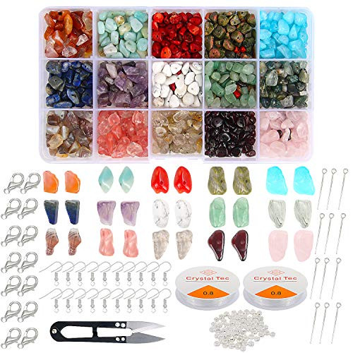 Irregular Chips Stone Beads Natural Gemstone Beads Kit Jewelry Making Gemstones Crystal Kit for Jewelry Necklace Bracelet Earring Making DIY Crafts