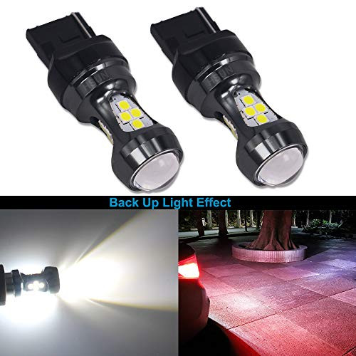 7440 LED Bulbs,HSUN W21W T20 992 Reverse Light,12V-24V SMD3030 Chip Extremely Bright with Projector Canbus Error Free for Turn Signal Switchback Backup Brake Tail Light,2 Pack,6000K White
