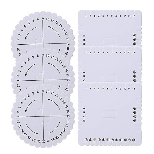 RMISODO 6 Pieces Braiding Disk Round Square Kumihimo Beading Cord Disc Braiding Braided Plate for DIY Fine Thread Wire Beaded Kumihimo