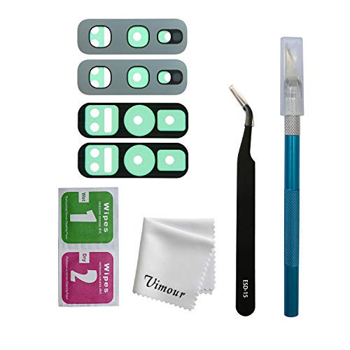 Vimour 2 Pieces OEM Rear Camera Glass Lens Replacement for Samsung Galaxy S10e G970U (All Carriers) with Pre-Installed Adhesive and Repair Toolkit (White)