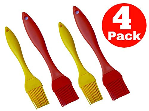 Always23 Basting brush, Pastry brush, Baster brush, Silicone basting brush, 8/7in silicone brush for cooking, sauce brush, 4 Pack