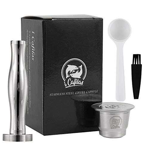 New Version Steel Nespresso Capsules with Tamper Reusable Nespresso Capsules Permanent Pod Holder Compatible with Nespresso Original Line Machines Silver New Version Steel Nespresso Capsules with Tamper Reusable Nespresso Capsules Permanent Pod Holder Compatible with Nespresso Original Line Machines Silver