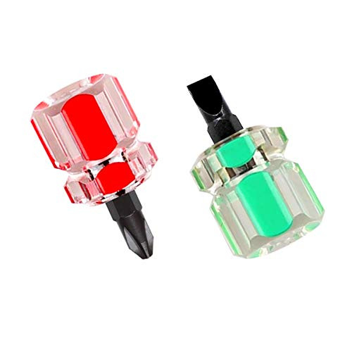 Buspoll Sewing machine screwdriver Mini ultra short screwdriver performance tool, one flat head and one Phillips (2 pieces)