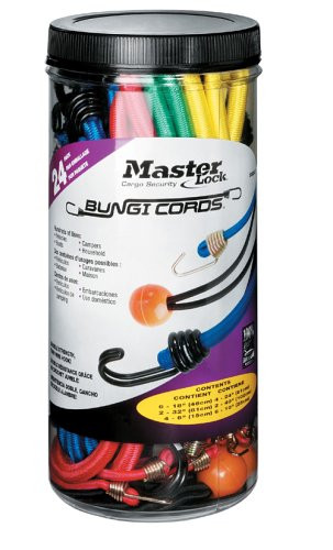 Master Lock Bungee Cords, Twin Wire Bungee Cords, Size and Color Assortment Pack, 3023AT (Pack of 24)