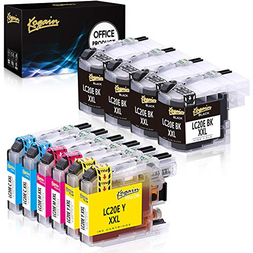 Kogain Compatible Ink Cartridges Replacement for Brother LC20E XXL Super High Yield (4 Black 2 Cyan 2 Magenta 2 Yellow, 10-Pack), Work with Brother MFC-J985DW MFC- J985DWXL MFC-J775DW J5920DW Printer