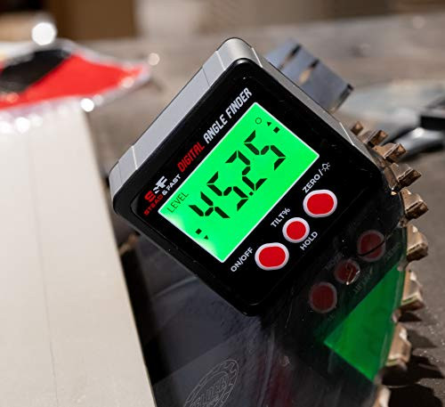 S&F STEAD & FAST Digital Angle Finder Gauge Magnetic Protractor Inclinometer Angle Cube Level Box with Magnetic Base and Backlight on Demand