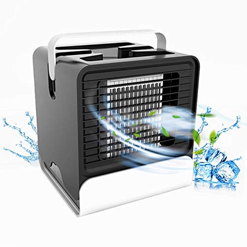 DAYSALE Portable Air Cooler, Personal Air Conditioner 3-in-1 Mini USB Air Conditioner, Mini USB Fan Evaporative Spray Humidifier Purifier, Handle Cooler Air Humidifier for Home, Office and Room