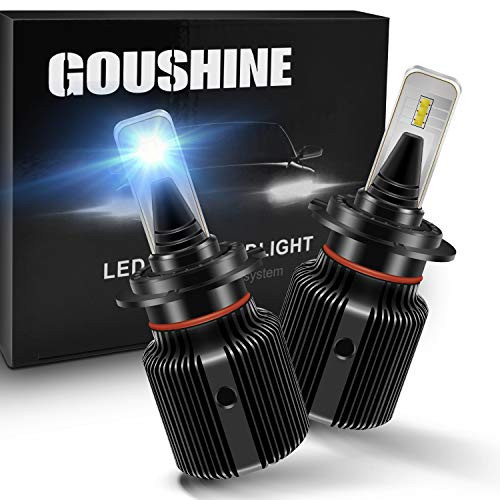 GOUSHINE H7 Car LED Headlight Kit Auto LED Headlight Bulbs Conversion Kit 12V Halogen Bulbs Replacement 6000K