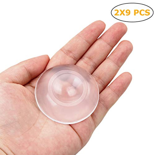 18PCS Door Stopper Wall Protector, Rubber Door Knob Wall Shield, Self-Adhesive Door Handle Bumper, Round Soft Rubber Door Knob Bumper Pads (Small Round 1.97", Clear)