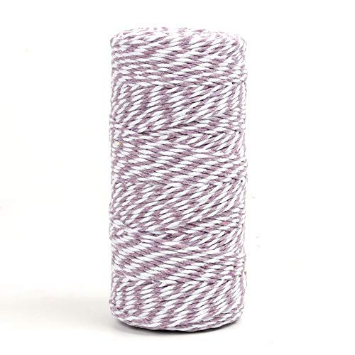 300 Feet Green and White Baker's Cotton Twine Durable Packing String for Gardening Applications (Purple)