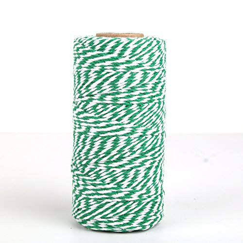 300 Feet Red and White Baker's Cotton Twine Durable Packing String for Gardening Applications (Green)