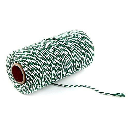 328 Feet Green & White Christmas Gift Twine Cotton Crafts Bakers Twine Durable String 328 Feet Green & White Christmas Gift Twine Cotton Crafts Bakers Twine Durable String