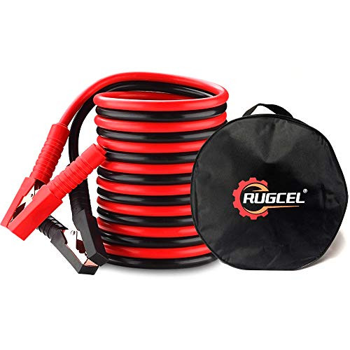 RUGCEL WINCH 6 Gauge Jumper Cable Kit for Car Battery 12 Ft Heavy Duty Emergency Booster Jumper Cables with Carry Bag (6 AWG x 12 Feet)