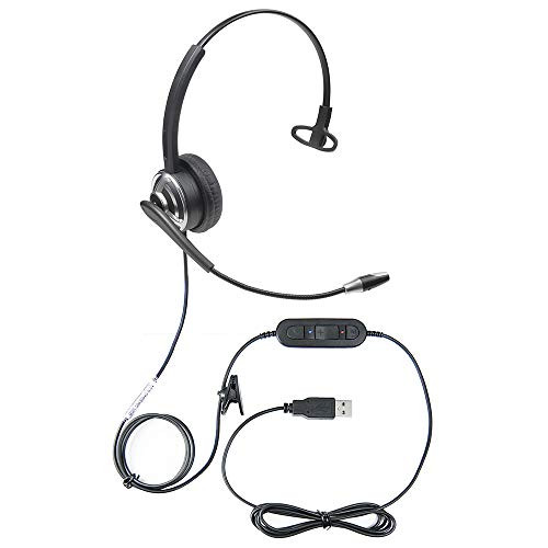 Professional USB Voice Recognition Headset with Noise Cancellation Microphone for Nuance Dragon Improving Voice to Text Accuracy During Dictation