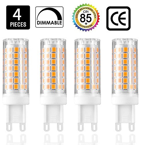 G9 LED Bulb 75W Equivalent Warm White 3000K 360 degree Omni Beam Angle dimmable (Pack of 4)