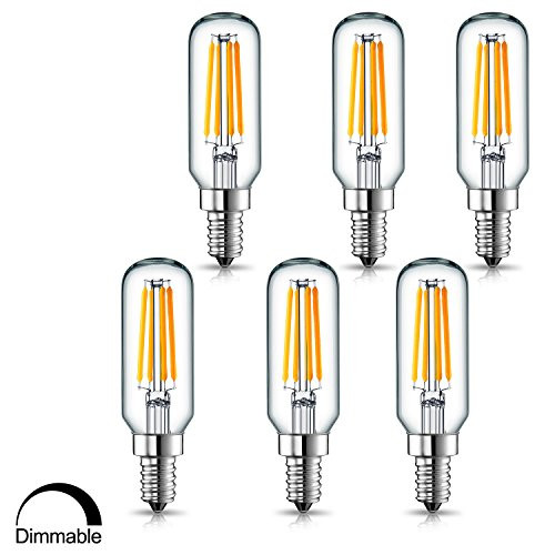 LEKE LED Candelabra Bulb 40 Watt Equivalent E12 Light Bulb Dimmable 4w LED Light Bulbs Warm White 2700K with 400lm E12 Base T25 Tubular Bulb for Chandelier, Wall Lamp (6 Pack)