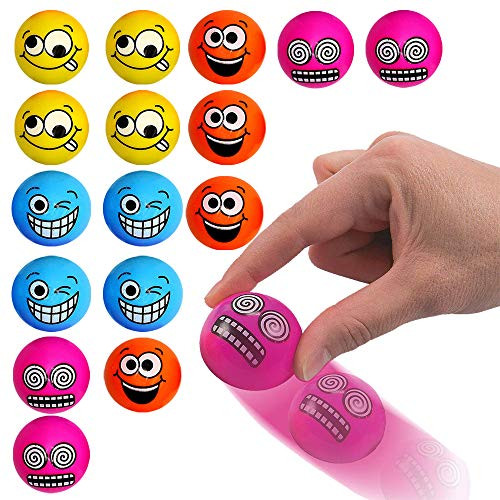 Kicko Pull Back Emojis Cars - 16 Pack - 1.5 Inches - Assorted Cool Emoticons and Colors - for Kids - Party Favors, Bag Stuffers, Fun, Toy, Prize, Pinata Fillers