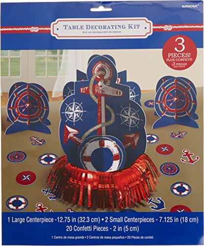 Amscan 281617 Anchors Aweigh Party Table Decorating Kit, 1 pack (23 pcs)