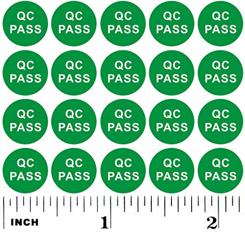 900 Green QC Passed Stickers Round Shape Adhesive Labels Warehouse Inventory Quality Control Check Approval Circle Kiss Cut Stickers