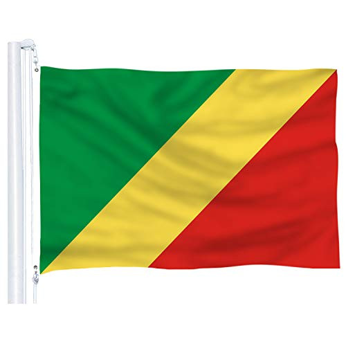 DFLIVE Democratic Republic of The Congo Country Flag 3x5 ft Printed Polyester Fly Democratic Republic of The Congo National Flag Banner with Brass Grommets