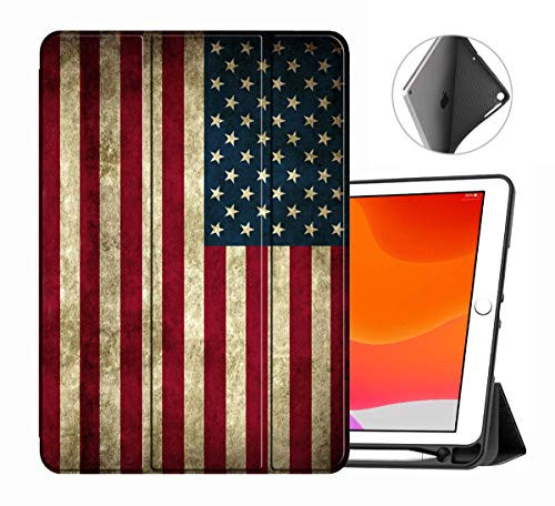 New iPad 10.2 inch (2019), iPad 7th Generation Case, Lightweight Smart Case Trifold Stand with Auto Sleep/Wake Function, TPU Back Cover for iPad 10.2 inch (2019) - Vintage American Flag New iPad 10.2 inch (2019), iPad 7th Generation Case, Lightweight Smart Case Trifold Stand with Auto Sleep/Wake Function, TPU Back Cover for iPad 10.2 inch (2019) - Vintage American Flag