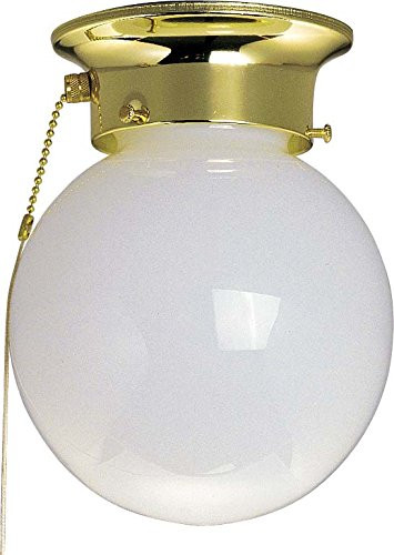Volume Lighting V7308-2 1-Light Flush Mount Ceiling Fixture, Polished Brass