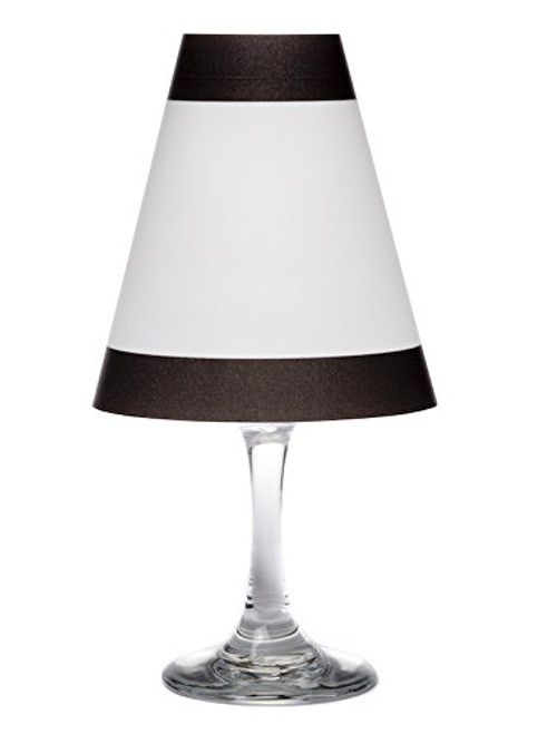di Potter WS298 Manhattan Border Paper White Wine Glass Shade, Black (Pack of 12)
