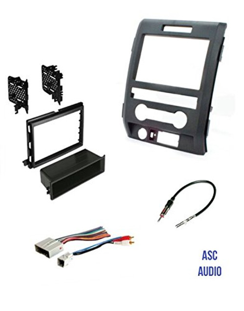ASC Audio Car Stereo Radio Install Dash Kit, Wire Harness, and Antenna Adapter to Add an Aftermarket Radio for some Ford Vehicles - Vehicles Listed Below ASC Audio Car Stereo Radio Install Dash Kit, Wire Harness, and Antenna Adapter to Add an Aftermarket Radio for some Ford Vehicles - Vehicles Listed Below
