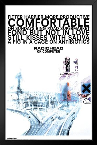 Pyramid America Radiohead Ok Computer Black Wood Framed Art Poster 14x20