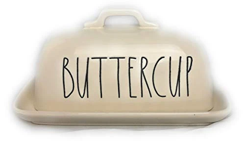 Rae Dunn Artisan Collection Butter Dish with Lid (Buttercup)