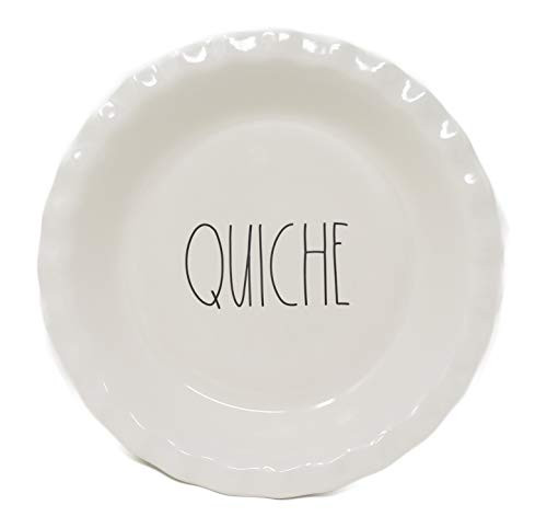Rae Dunn By Magenta QUICHE Ceramic Large Letter LL Pie Pan