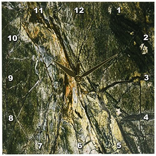 3dRose DPP_112134_1 Rainforest Marble Wall Clock, 10 by 10-Inch, Green