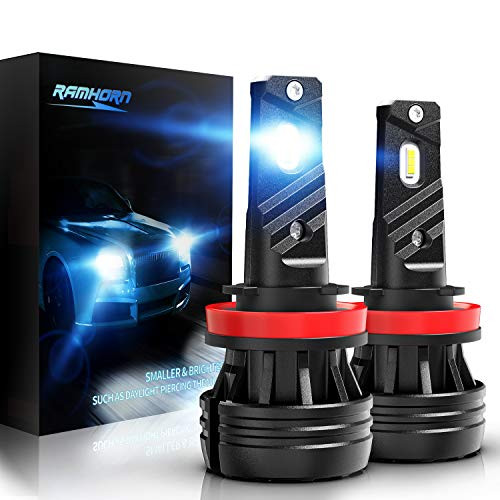 RAMHORN H11 LED Headlight Bulbs,360 Degree Adjustable Beam 10000Lm 6500K Cool White CREE Chips H8 H9 Conversion Kit of 2