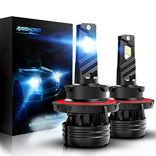 RAMHORN H13 LED Headlight Bulbs,360 Degree Adjustable Beam 10000Lm 6500K Cool White CREE Chips 9008 Conversion Kit of 2