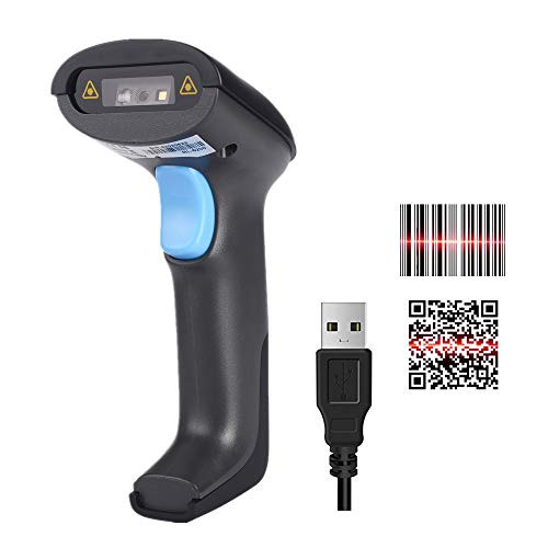 REALINN Handheld 2D Barcode Scanner QR PDF417 Data Matrix 1D Bar Code Scanner Wired Barcode Reader with USB Cable for Mobile Payment, Store, Supermarket