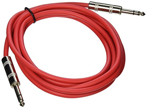Seismic Audio - SATRX-10 - Red 10' 1/4" TRS to 1/4" TRS Patch Cable