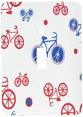 3dRose lsp_56061_1 Red and Blue Bikes Single Toggle Switch