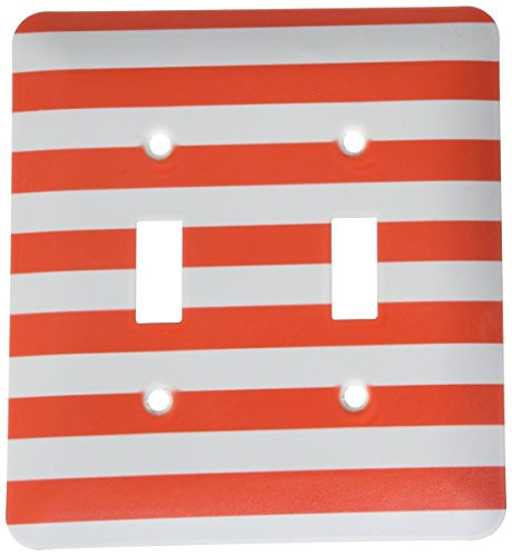 3dRose lsp_24692_2 Red and White Stripes Double Toggle Switch